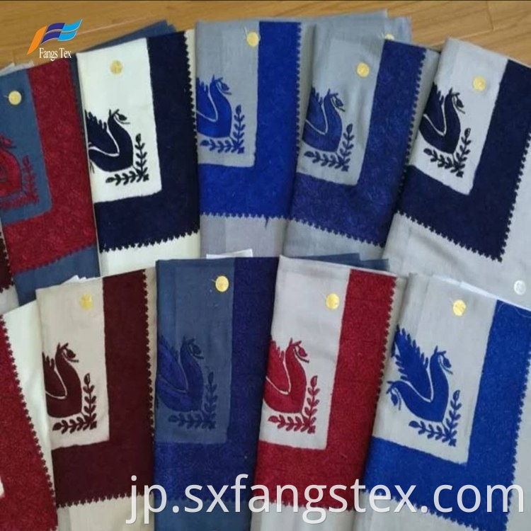 Custom Embroidery Wool Polyester Man's Square Scarf Fabric 2